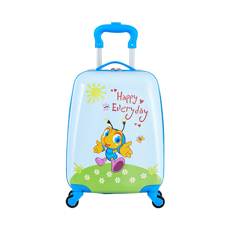 Custom best cheap print cute girl children's carry on suitcases trolley bags for kids