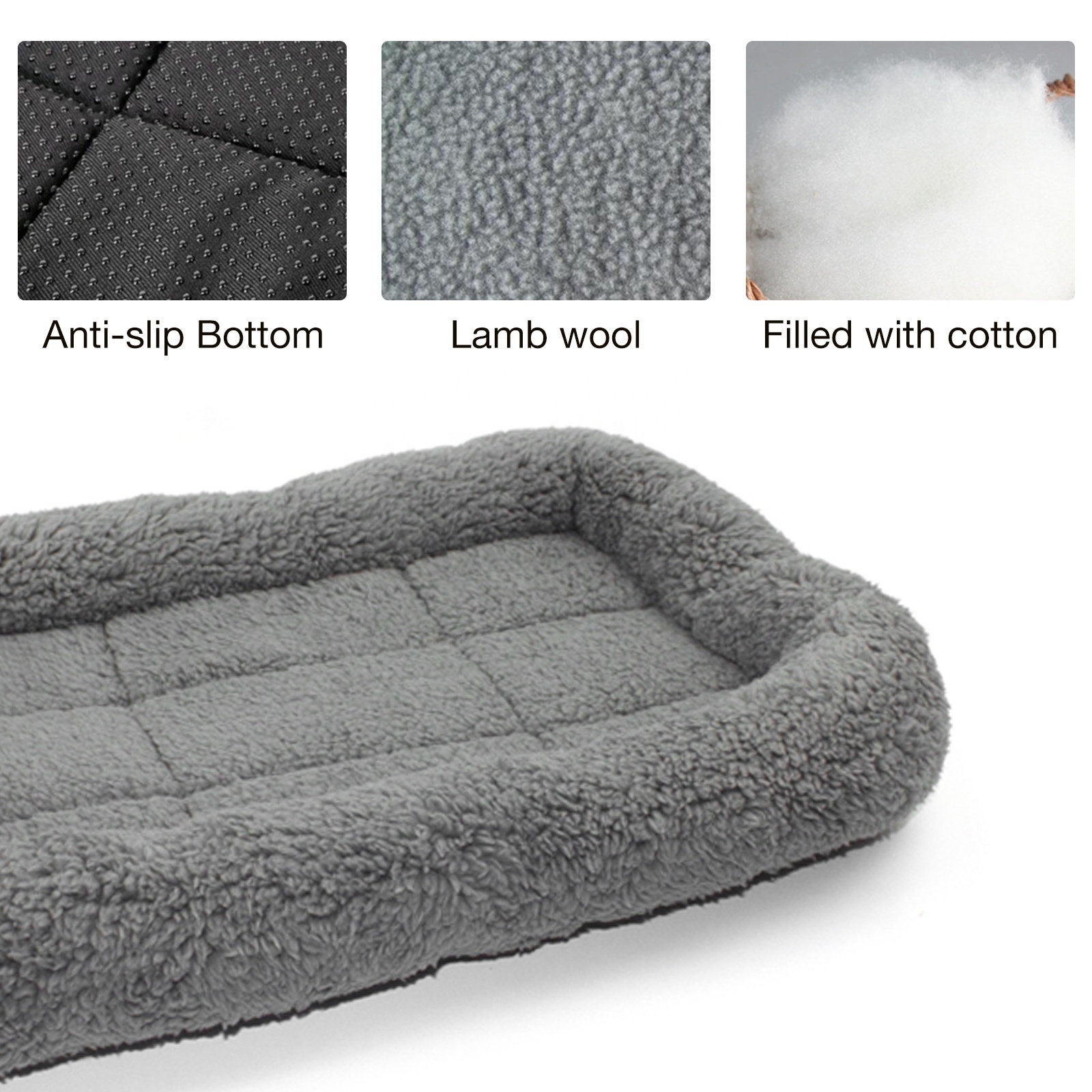 Pet Bed Pet Cushion with Pillow Around for Puppy Curling Sleep Cat Pad for Cat Carrier/Crate Dog Self-Warm Bed, Small