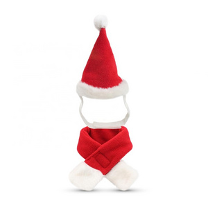 Hot Sale Pet Christmas Costume Dog Cat Winter Scarf Cosplay Santa Hat for Cat