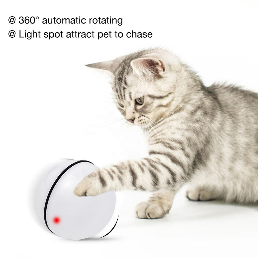 Interactive Pet Toys Automatic Motorized Scrolling USB Charge Cat Toys Light Pet Chase Laser Cat Toy Ball