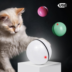 Interactive Pet Toys Automatic Motorized Scrolling USB Charge Cat Toys Light Pet Chase Laser Cat Toy Ball