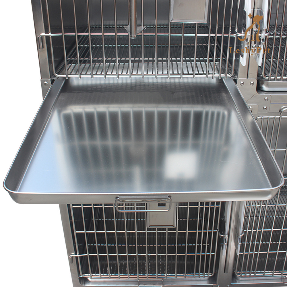 Leshypet Veterinary animal hospital clinic stainless steel kennel panels luxury cat dog cage stackable dog kennel