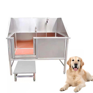 Leshypet Dog groom bath tub  dog wash tub multifunction pet bath tub Stainless steel bathtub dog cat grooming bathing and shower