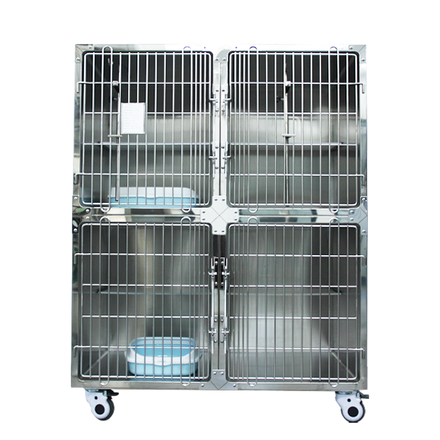 Leshypet  Heavy Duty Metal Dog Crate Cage   Divider Kennel with Stainless Feeding Bowl  Pull Out Tray