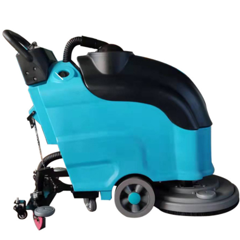 Dual-brush Floor Scrubber Wet Industrial Floor Sweeper Battery Cordless Self-cleaning Mop