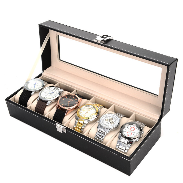 Custom Logo 6 12 20 24 Slots Two Layers Watch Storage Organizer Display PU Leather Luxury Watch Boxes