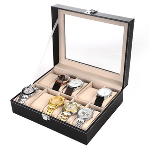 Custom Logo 6 12 20 24 Slots Two Layers Watch Storage Organizer Display PU Leather Luxury Watch Boxes