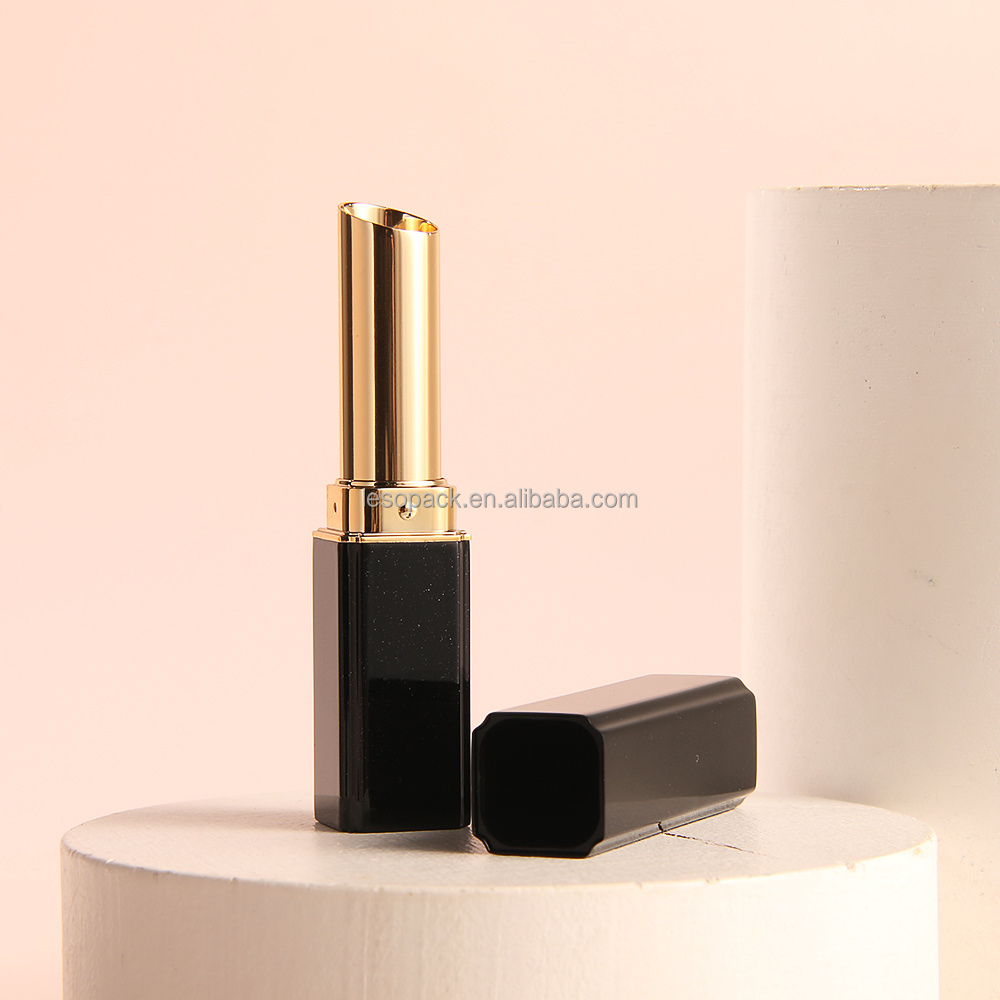 Luxury Aluminum Lip Balm Container Eco Friendly Lipstick Container Black Metal Custom Lipstick Tube Lip Stick Case