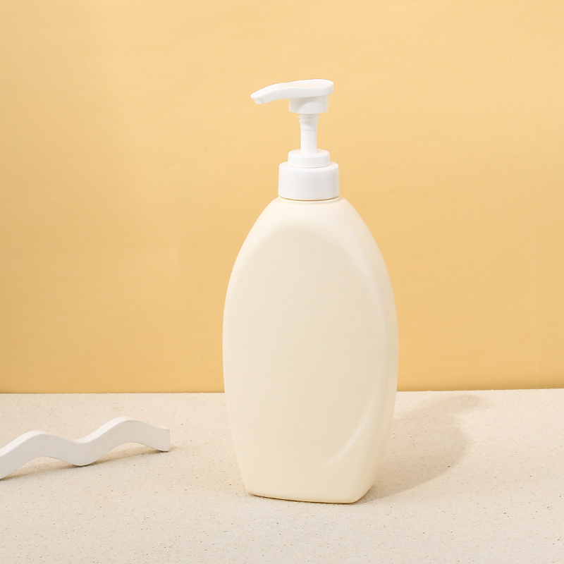 Factory Direct Supply Custom Beige Yellow Color 600ml Plastic Baby Shampoo Lotion Pump Bottle Unique