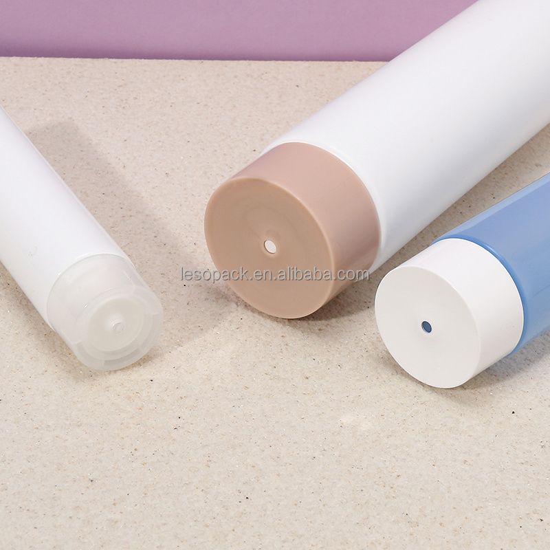 Wholesale 100ml  PCR Soft tube 100% sugarcane shampoo cosmetic tubes with center flow twist lid