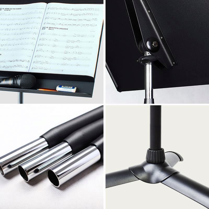 Deluxe Dual Shelf Auto Locking Adjustable Premium Orchestra Sheet Music Stand for Band