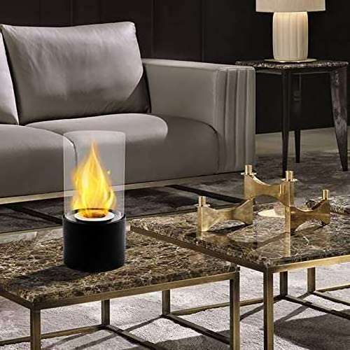 Table Top Ethanol Fireplace anthracite color and Round ethanol fireplace insert indoor outdoor heater