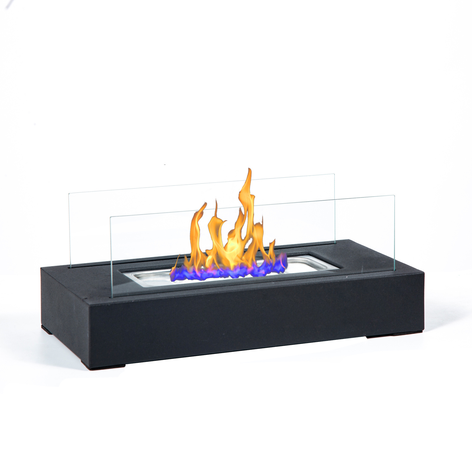 Bio Fireplace Table Top fireplace  Ethanol fireplace square with high flame