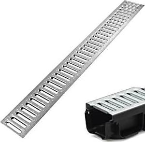 Galvanised Terrace Channel  For Garden Balcony Swimming Pool Drain 1m Cover Grate