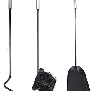 Fireplace Tools Set 5 Pieces Wrought Iron Rack Fireset Fire Pit Poker Wood Stove Log Tongs Holder