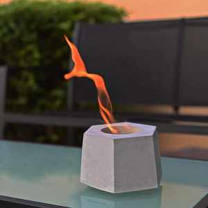 Portable Fire Pit Concrete Fireplace tabletop Ethanol Fireplace Indoor Outdoor Fire  (HEX Tesla)