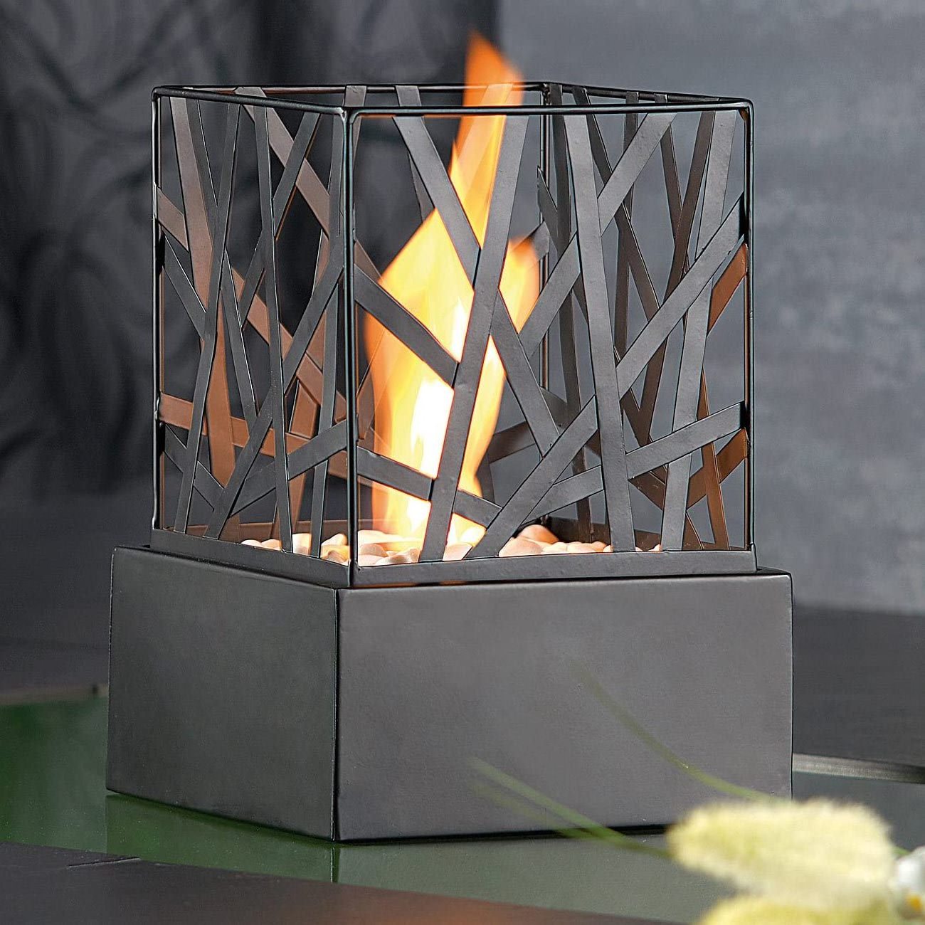 Bio Fireplace Table Top fireplace  Ethanol fireplace square with high flame