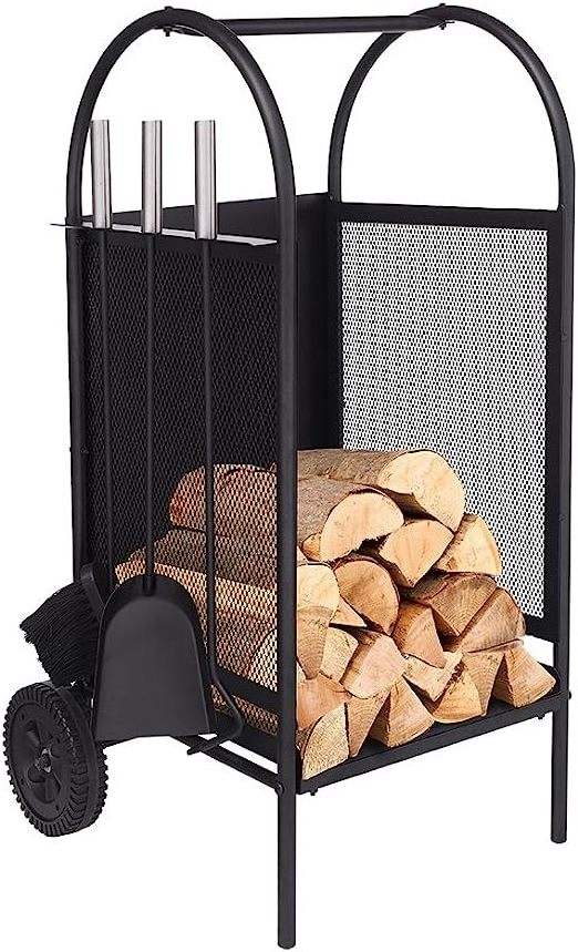 Firewood Rack Fireplace Firepit Tools Set Wood Log Holder for Fire Place Outdoor Indoor Accessories