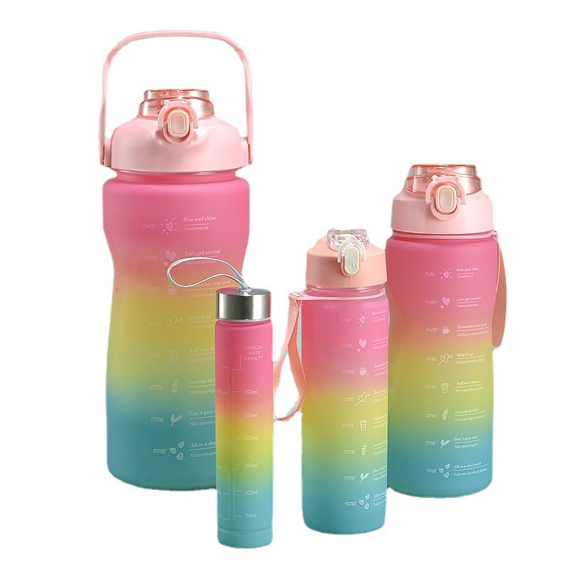 Hot selling 2023 wholesale price cheap sport large capacity plastic motivational gallon 4 in 1 water bottle