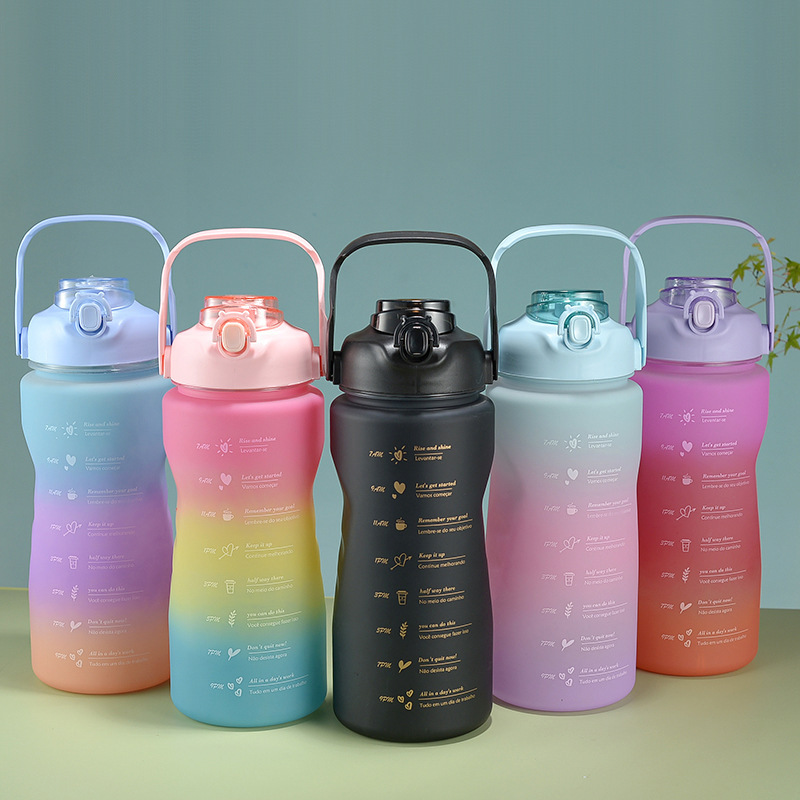 Hot selling 2023 wholesale price cheap sport large capacity plastic motivational gallon 4 in 1 water bottle