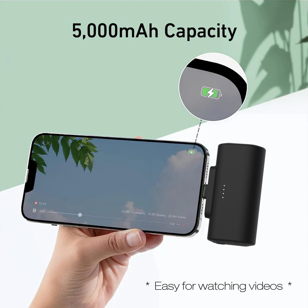 Powerbank Top Hot Seller 5000mAh Mini Capsule Power Bank with Built-in Charger Rechargeable Portable Power Bank for All Phones