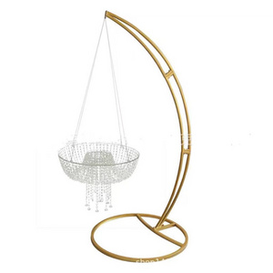 2023 Top Sale Cake Swing With Crystal And Metal Stand For Wedding Favor Cake Decor