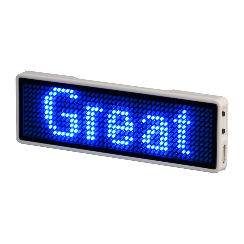 Led Screen Wearable Button Board Name Tag Pin