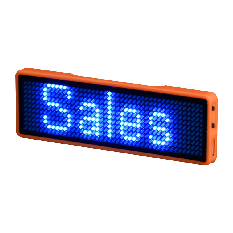 Led Screen Wearable Button Board Name Tag Pin