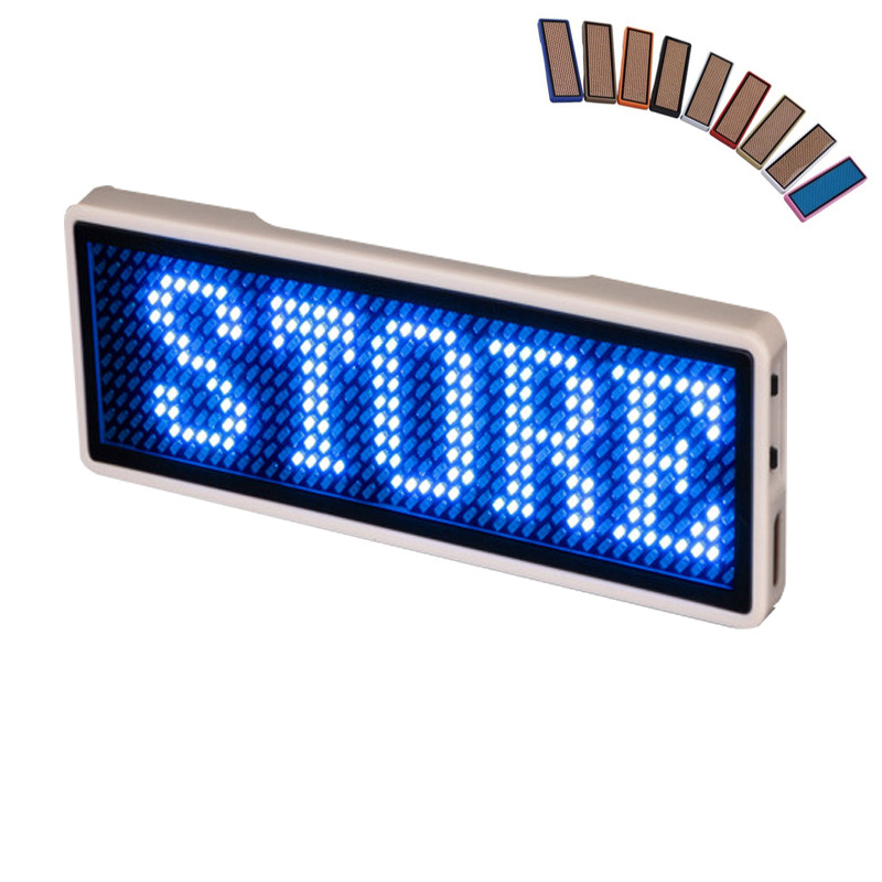 Led Screen Wearable Button Board Name Tag Pin