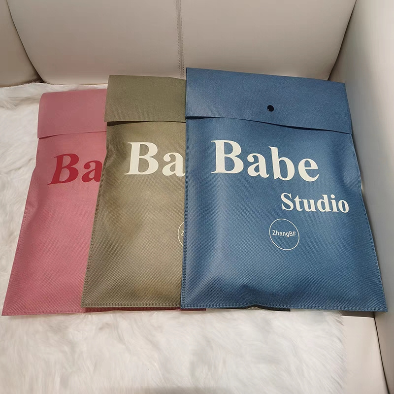 Portable Clothing Non Woven Dust Bags Custom Printed Logo Envelope Pouch Packaging Bag For Clothing