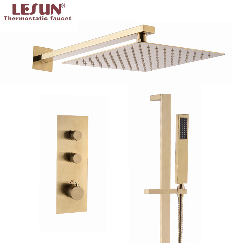 LESUN Accessory bath set concealed wall mounted 2 functions hand shower including gold bath faucet bathroom showers set