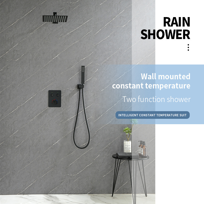 LESUN Wall-mounted thermostatic double function shower system bathroom hot and cold water mixer valve concealed shower mixer