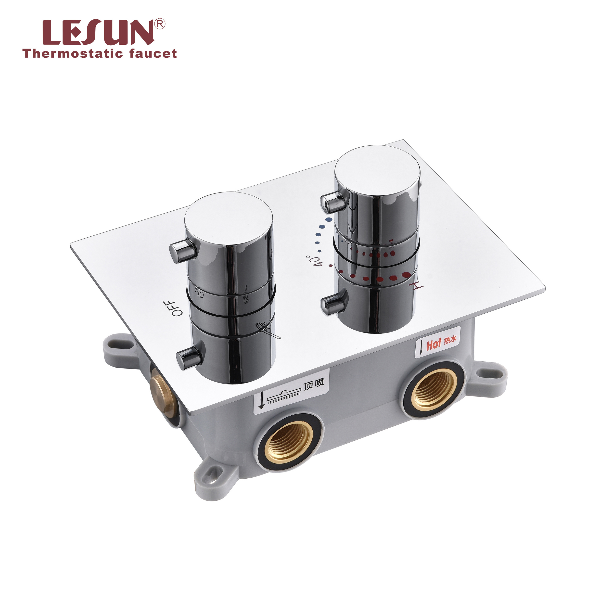 LESUN 2019 arrived  multi color brass thermostatic shower valve 2 functions control diverter