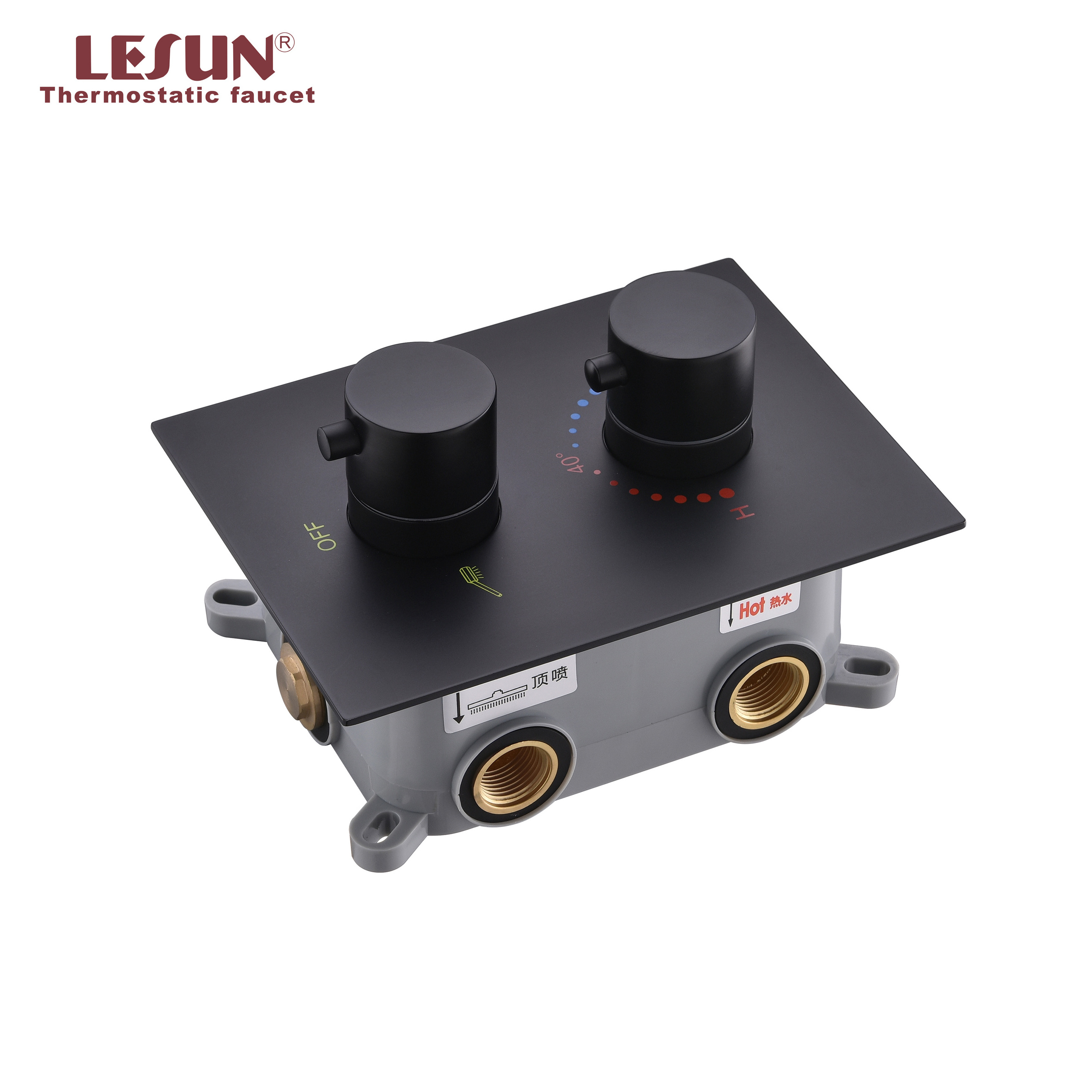 LESUN 2019 arrived  multi color brass thermostatic shower valve 2 functions control diverter