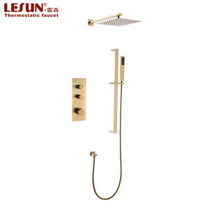 LESUN Gold concealed modern bathroom shower thermostatic shower faucet set