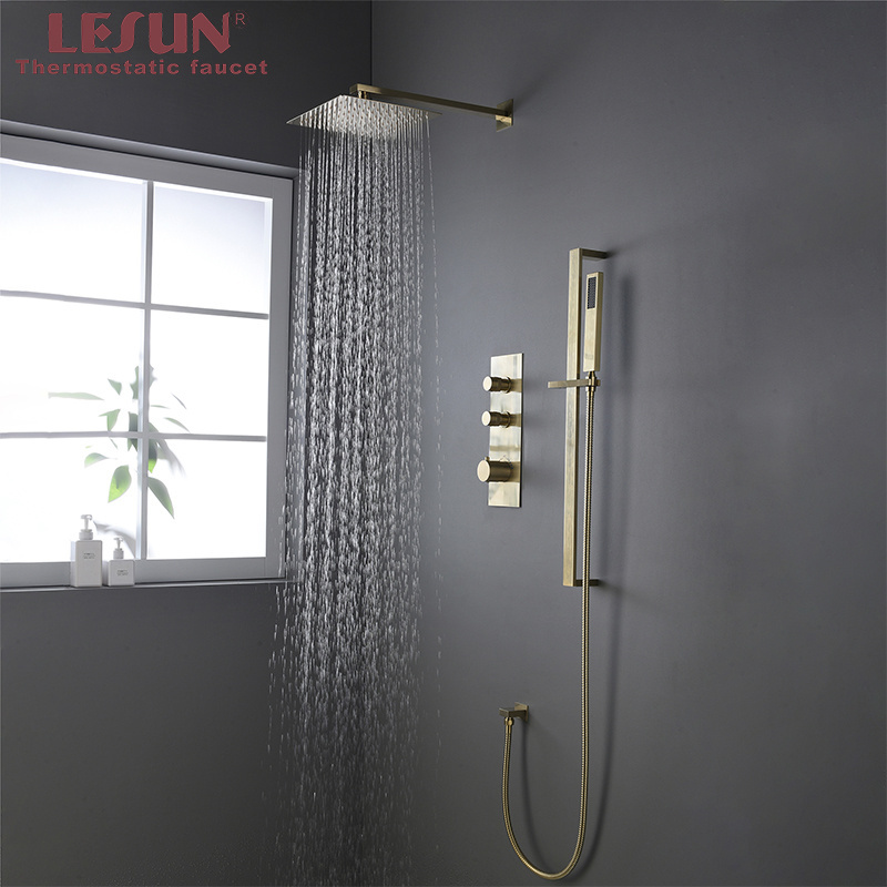 LESUN Accessory bath set concealed wall mounted 2 functions hand shower including gold bath faucet bathroom showers set