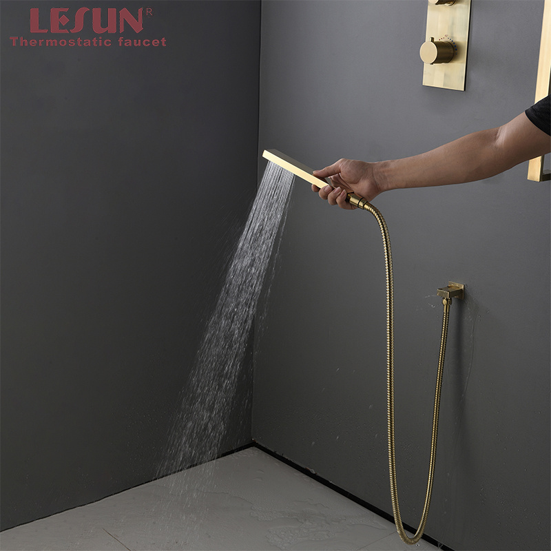 LESUN Accessory bath set concealed wall mounted 2 functions hand shower including gold bath faucet bathroom showers set