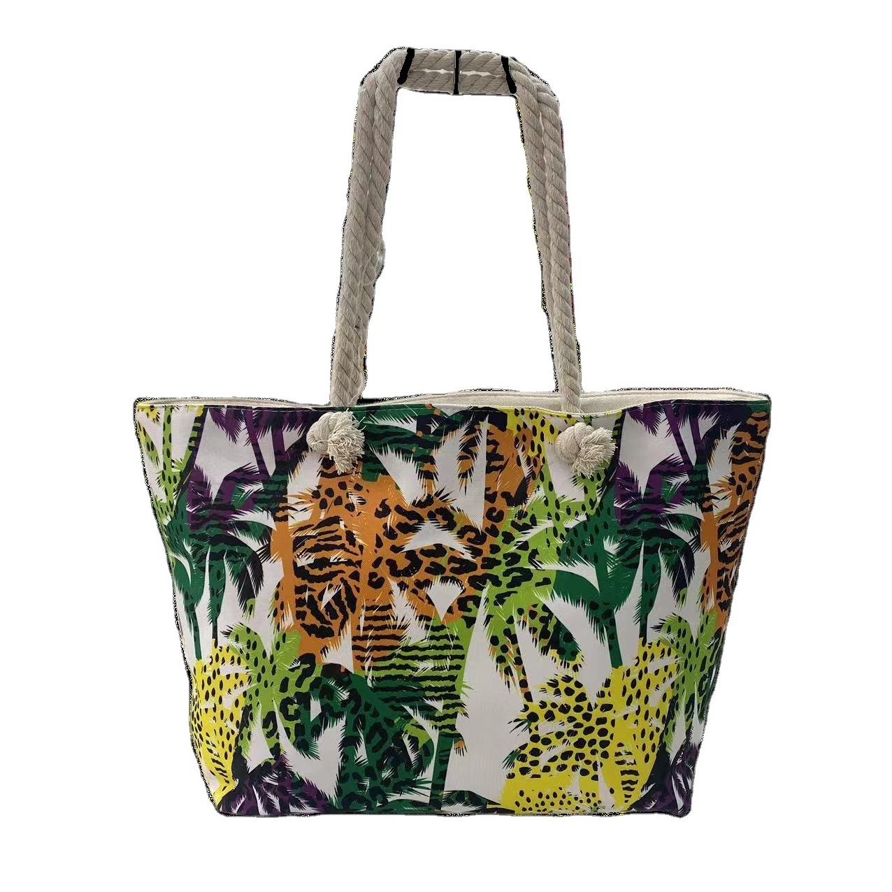 Customized Colorful Cool Coconut Tree Print Pattern Beach Beach Bag Reusable Tote Bag