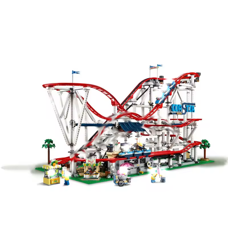 Building Blocks Advanced-Model Large Roller Coaster Electric Motor Amusement Park Facilities Kid Toys Gifts 10261 lepins toy