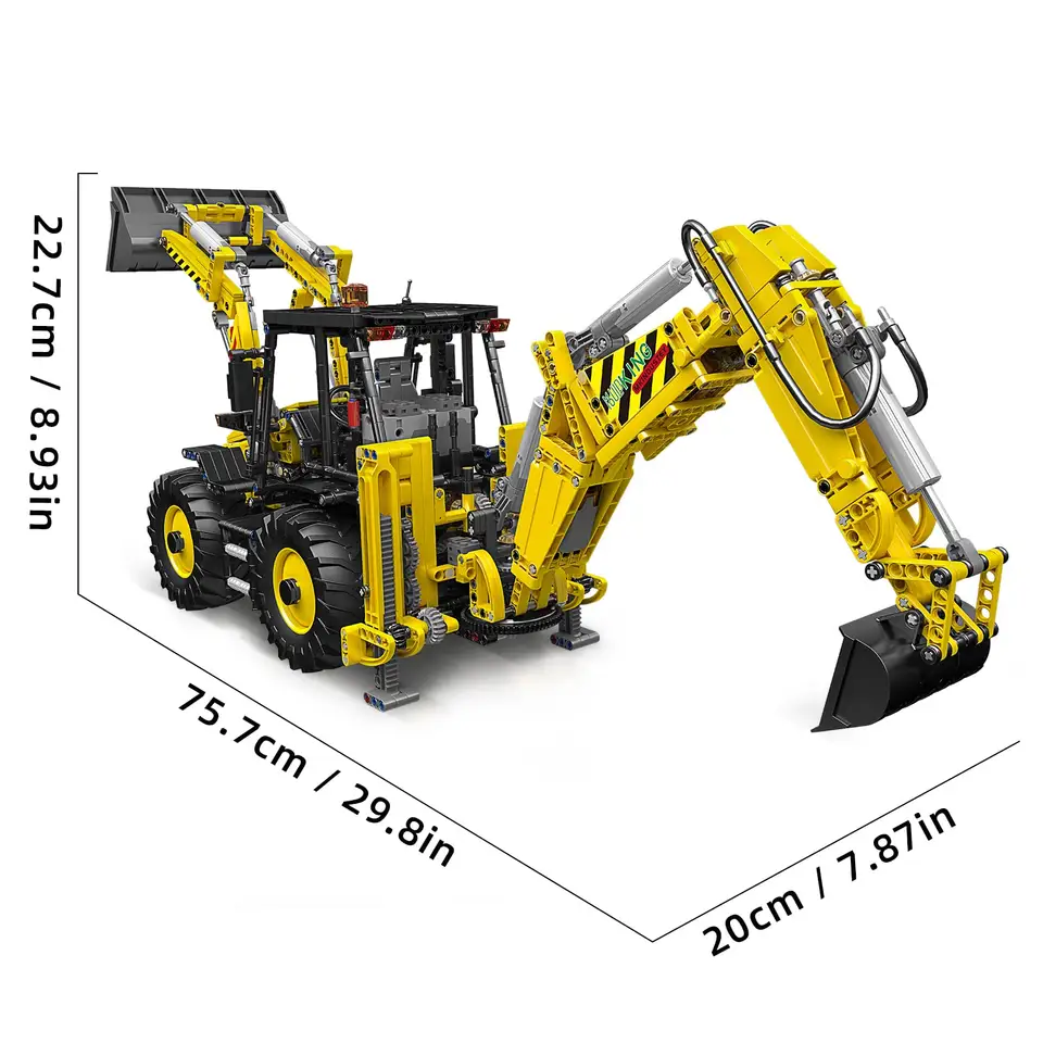 Mould King 17036 APP RC Excavator and Bulldozer 2 in 1 Technical Truck Building Blocks Crane Bricks Educational Toys For Kids