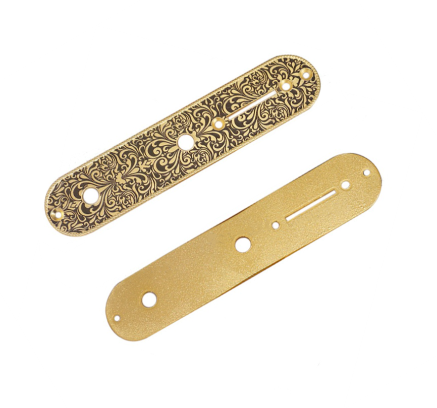 Guitar Tools OEM Customized Logo CNC Machine Electric Guitar Control Plate Tele Style Mounting Plate Gold Color