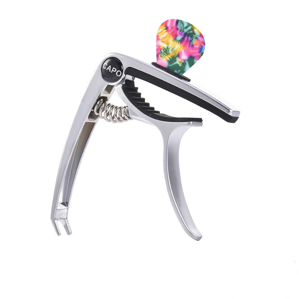 Zinc Metal Guitar Capo With Pick Holder Multifunction Multicolor Zinc alloy Capo Guitarra