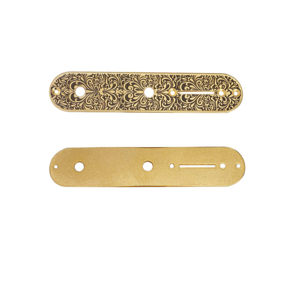 Guitar Tools OEM Customized Logo CNC Machine Electric Guitar Control Plate Tele Style Mounting Plate Gold Color