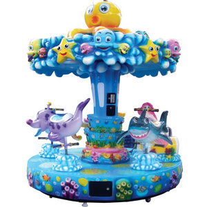 Shopping mall indoor kids mini carousel rides fun park kiddie rides coin operated merry go round horses