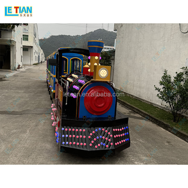 Scenic area steam tourist train adult family rides carnival mini electric trackless train rides for kids park