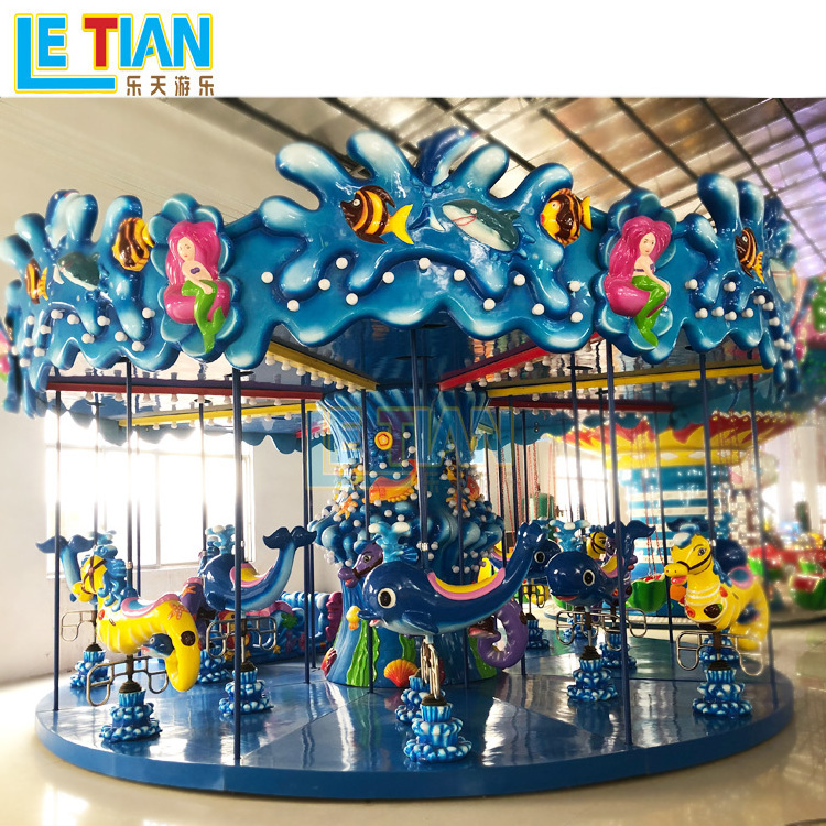 Outdoor park 16 seats kiddie electric merry go round carousel horses amusement rides for sale