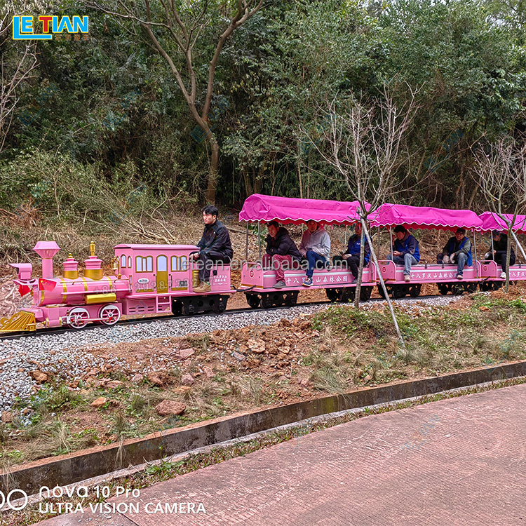 New theme park kids garden railway train track outdoor city park sightseeing steam trains amusement rides electric ride on train