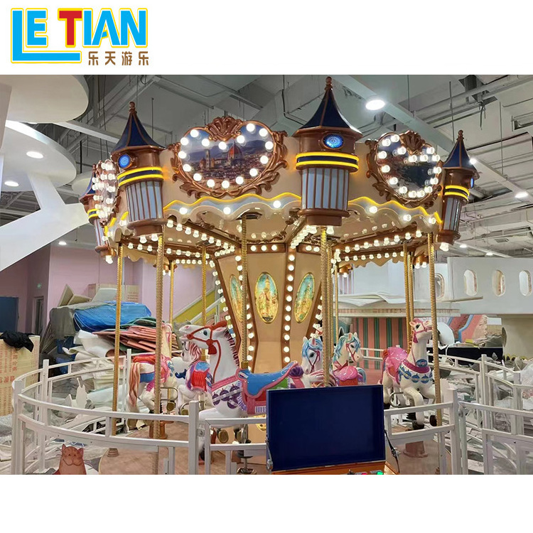 High quality indoor shopping mall commercial 8 seats coin operated kiddie carousel horse rides for sale