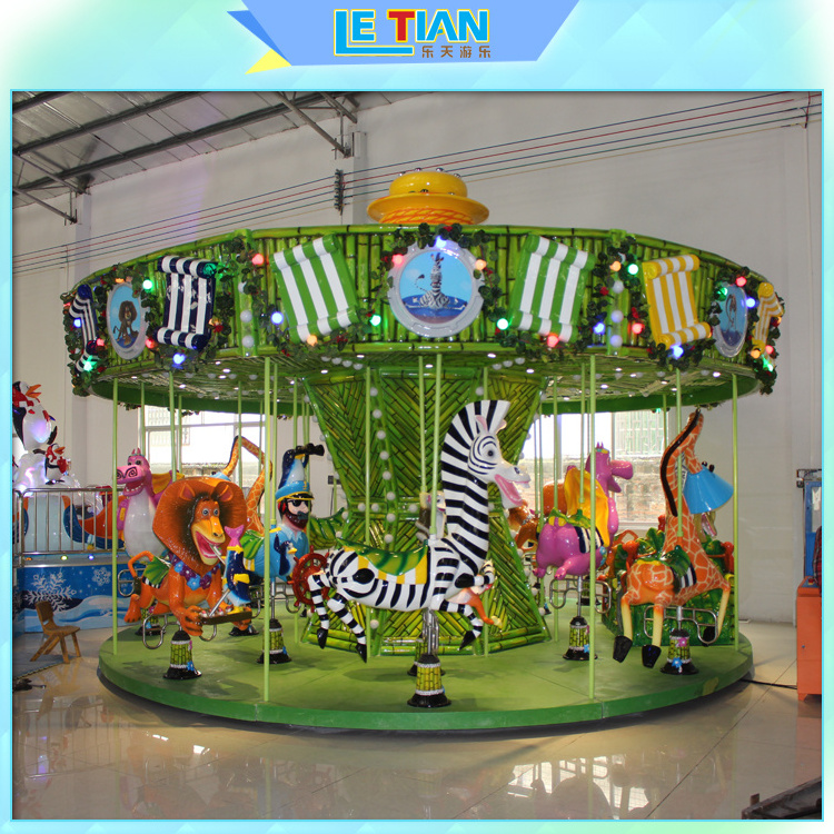 hot sale merry go round amusement park ride manufacturer fiberglass carousel horse for sale