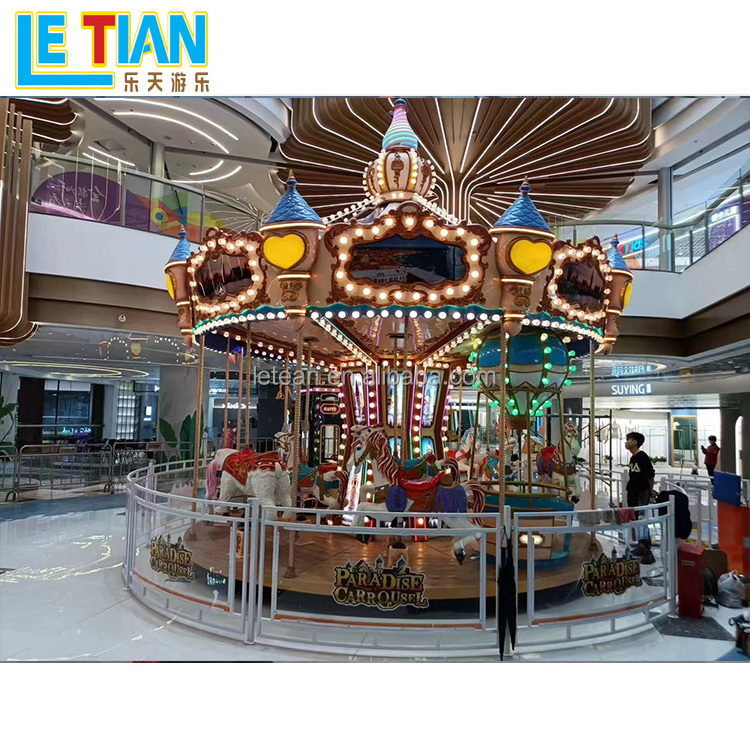 Hot sale outdoor carnival games children merry go round 16 seats christmas carousel horse for sale